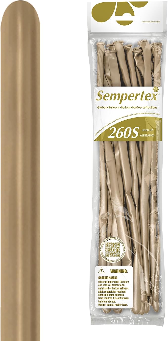 Sempertex Silk Gold Dust Balloons, Nozzles Up, thick & durable, bridal showers by Sempertex