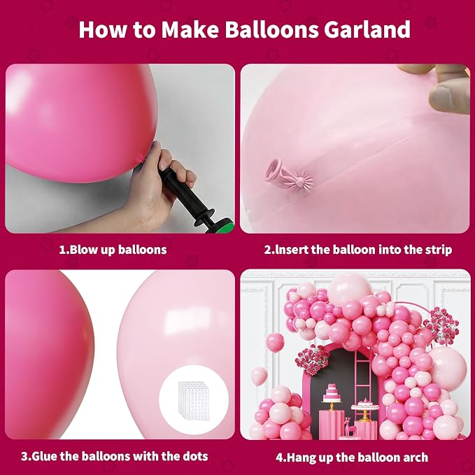 Pink Balloons Arch Kit, Bridal Shower, Valentine's Day Party Decorations - Image 4