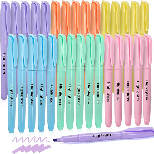 Duchong 30 Count Highlighters, Pastel Highlighters Assorted Colors Bulks, Chisel Tip Dry-Quickly Highlighter Markers for Adult Kids, Office Classroom Must Have, School Supplies for Teachers