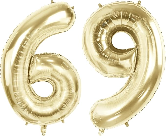 Number 69 Balloons for 69th Birthday Party Decorations, 40 Inch 0-100 by Joycard