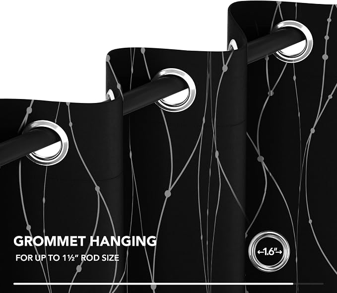 Deconovo Living Room Curtains 63 Inches Long, Thermal Insulated, Room Darkening - Image 7