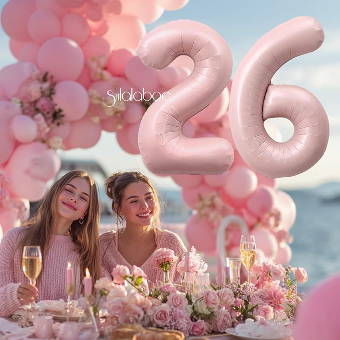 40 Inch Light Pink Number 26 Balloon 0-9 26th Foil Big Giant | Digital - Image 2