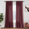 Burgundy Linen Curtains for Living Room 126 Inches Long Light Filtering Semi by Nanspring