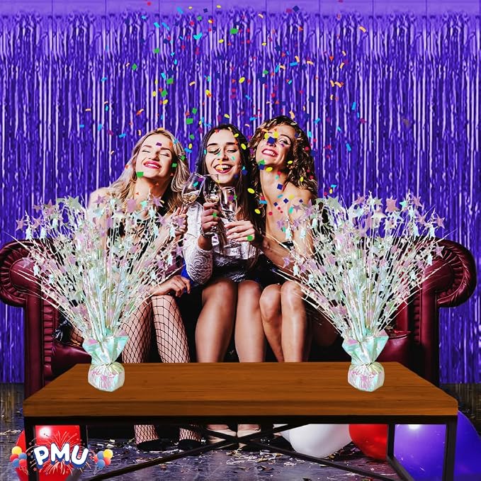 PMU Bursting Star Metallic Foil Spray Centerpiece- Opal Iridescent Balloon - Image 3