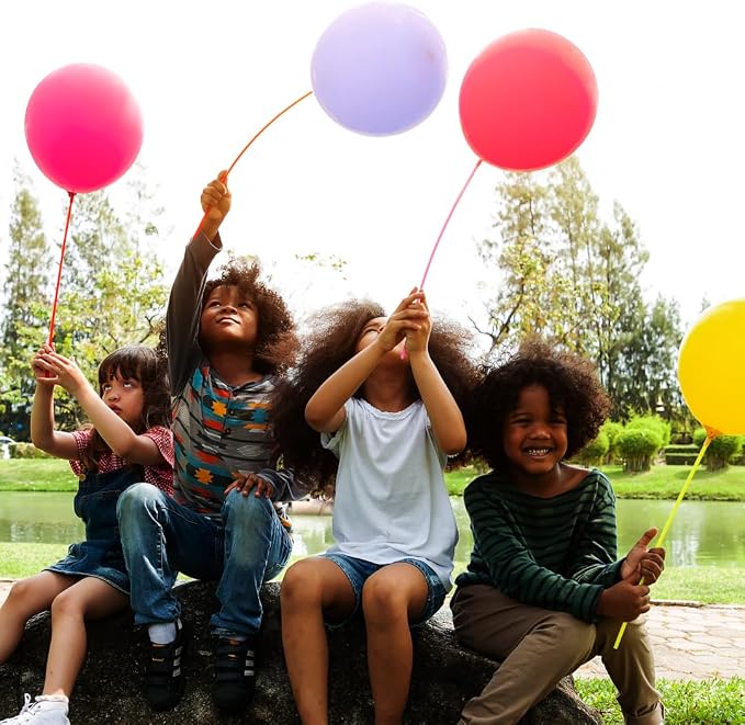120pcs 12" Balloon Sticks Assorted Colors, Plastic Balloon Holders and Cups - Image 5