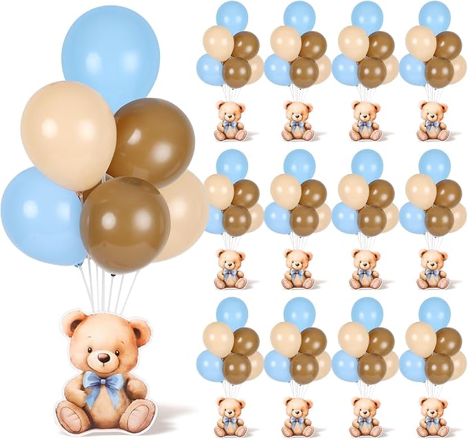 12 Sets Bear Baby Shower Balloon Stand Kit by Unknown