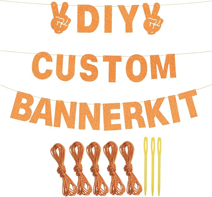 129Pcs DIY Letter Banner Glitter Customizable Banner Kit DIY Happy Birthday - Image 3