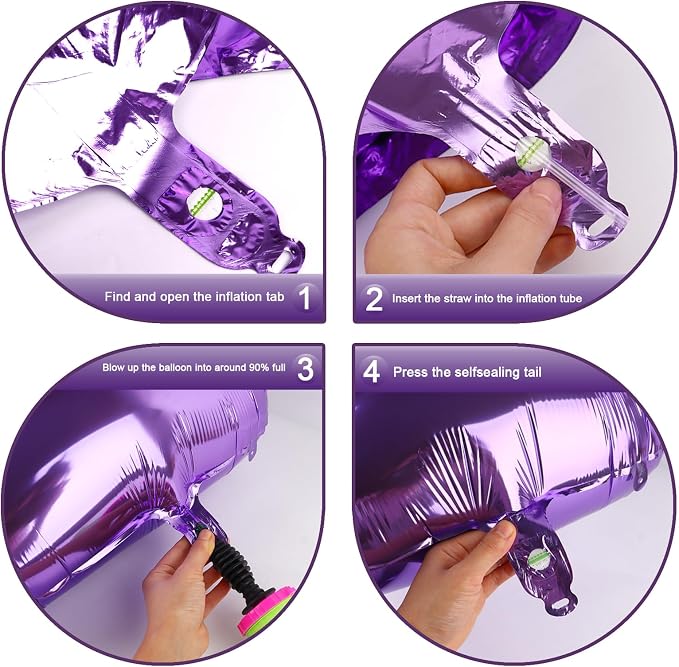 Purple Number 3 Balloon 40 inch, Balloon numbers party supplies, deco photo - Image 4