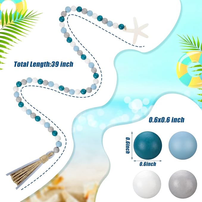Janinka 2 Pcs Farmhouse Seashell Bead Garland - Image 3