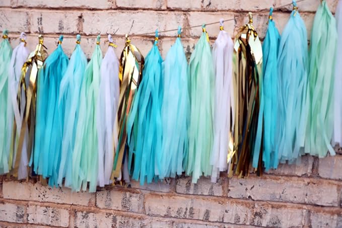 Fonder Mols Tissue Paper Tassel Garland Rustic Birthday Wedding Party Decor - Image 4