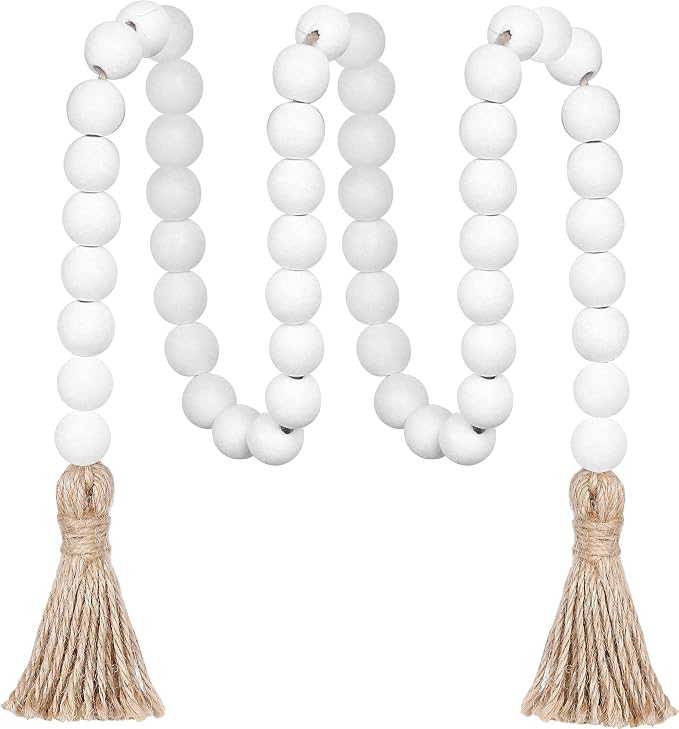 Meplait 39in Wood Bead Garland, Farmhouse Beads by Meplait
