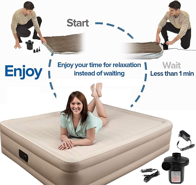 Air Pump Air Mattress Pump for Inflatables Blow up Pool Raft Bed Boat Toy - Image 2