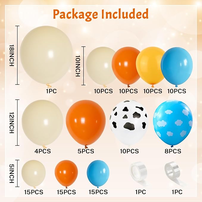 Toy Kids Balloons Arch Kit, Burnt Orange Blue Mustard Yellow Balloon Garland as - Image 3