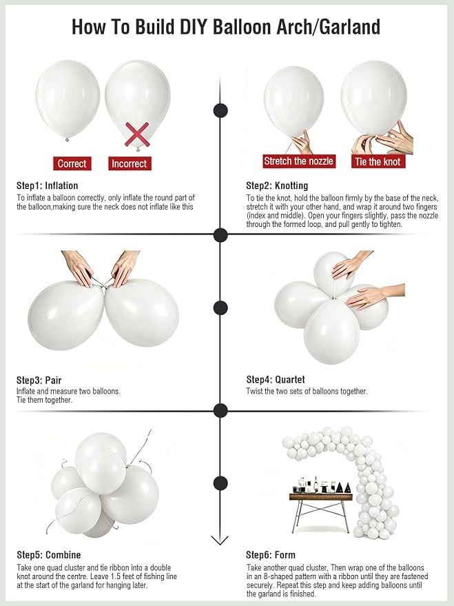 White Balloons 12 Inch 60 PCS White Latex Balloons - Image 5
