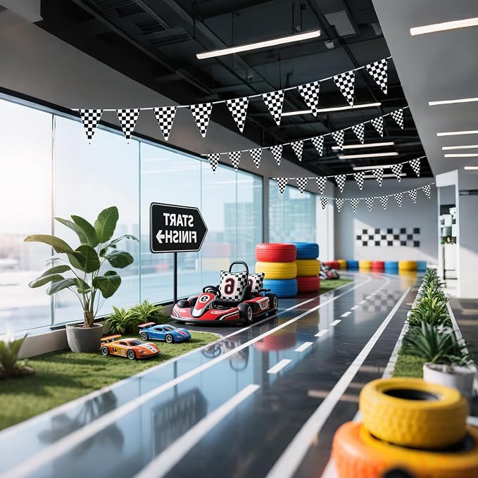 Piokio 10 Meters Black and White Checkered Flag Banner - Image 5