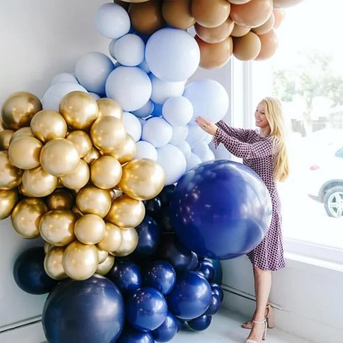 Voircoloria 130pcs Navy Blue Balloons Garland Arch Kit, 18 12 10 5 Inch | - Image 4