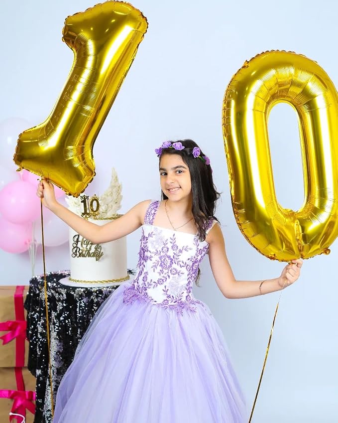 Gold Number 10 Balloon 40 Inch - Image 2