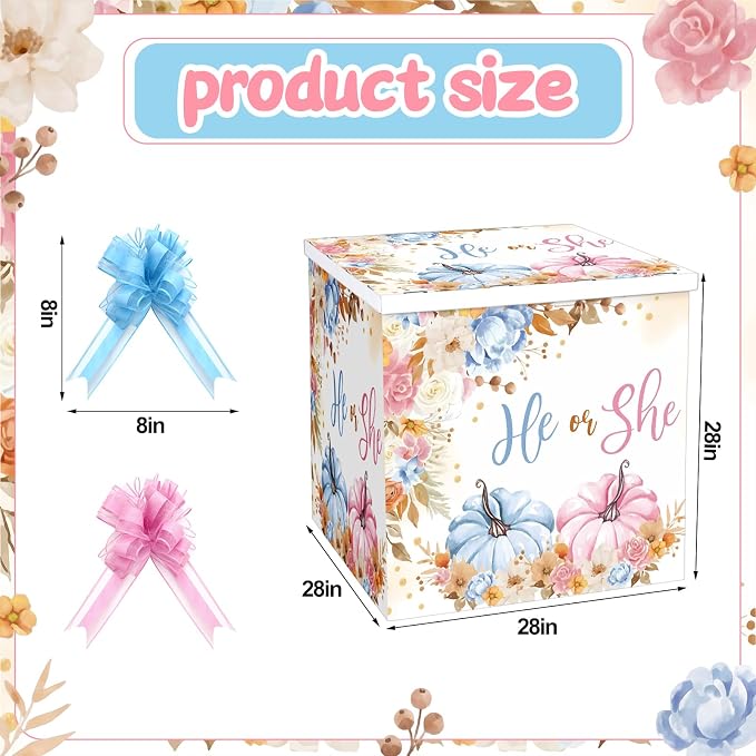AmazingSpark 28in Giant Gender Reveal Gift Box - Image 2
