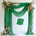 Wedding Arch Draping Fabric Backdrop 2 Panels, Emerald Green | 28.7"x20FT Sheer by Wokceer