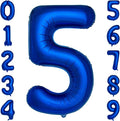 Navy Blue Number 5 Balloons 40 Inch Large Dark Blue Helium Foil Balloons by cocodino