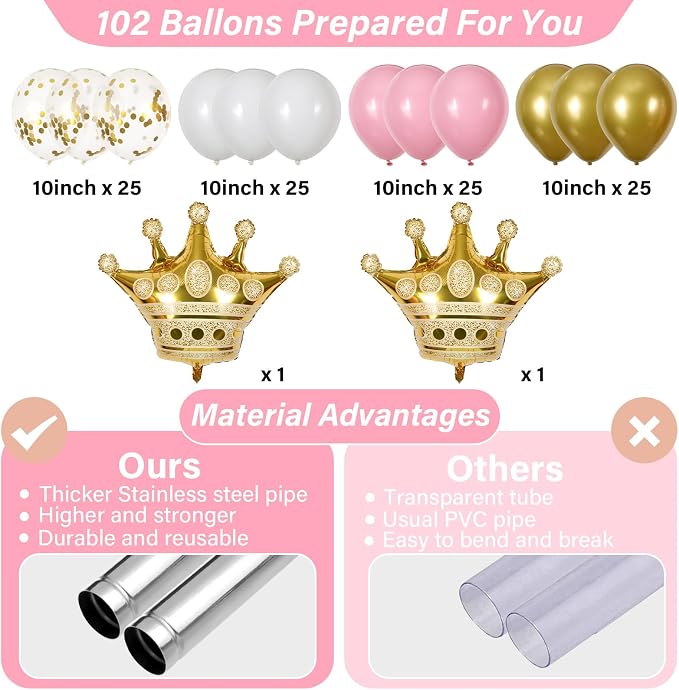 2 Sets Princess Party Balloon Column Stand Kit - Image 3
