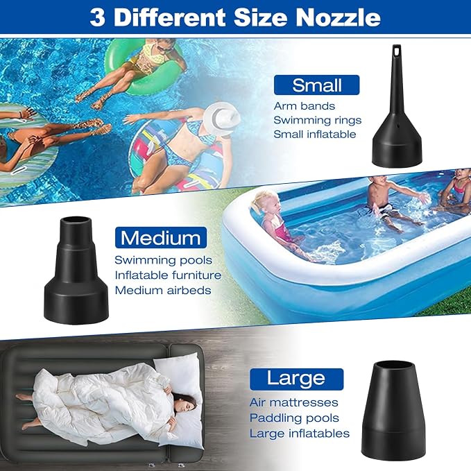 Electric Air Pump for Pool Inflatables: 2 in 1 Inflator Deflator | Portable - Image 4