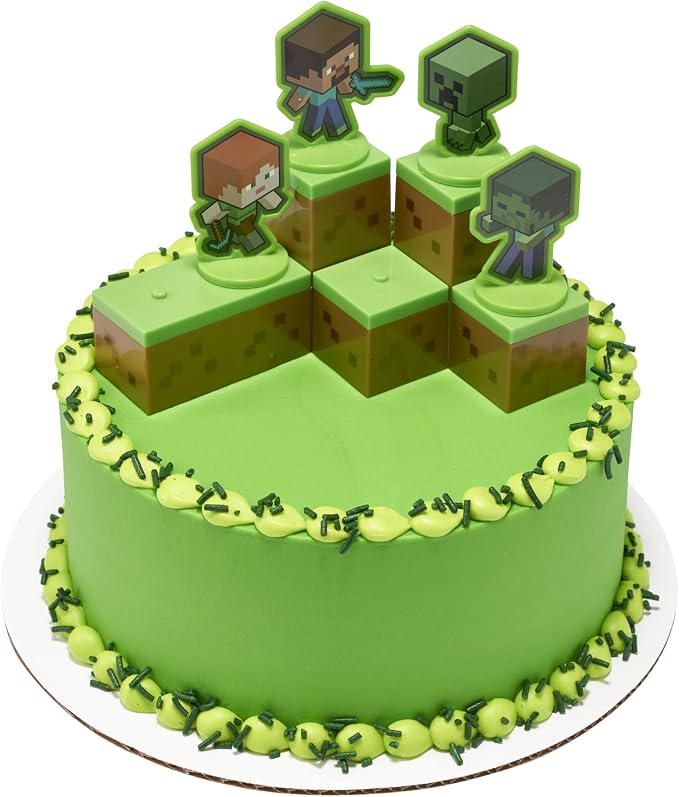 DecoSet® Mobs Beware Minecraft Cake Topper, 6-Piece Stackable Cake Decoration - Image 10