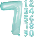 Macaron Blue Number 7 Balloon 40in Large Helium Foil Polyester Film Balloon | by Exquisitehighqualitypartydecorationstomeetyoureveryneed%EF%BC%81