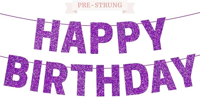 Pre-Strung Happy Birthday Banner by PerfectOccasion