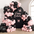 155pcs Pink and Black Balloon Arch Kit by GIZIUXNE