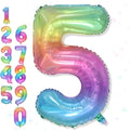 Big Number 5 Balloons, Rainbow Foil 5 Balloon Numbers 40 Inch, Giant 5th by Froova