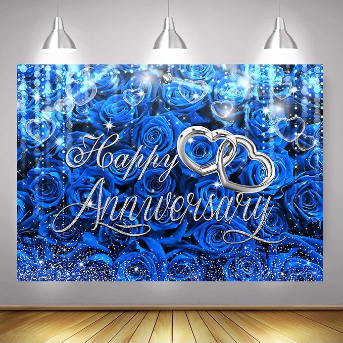 Mocsicka Happy Anniversary Backdrop Wedding Together Anniversary Party - Image 6