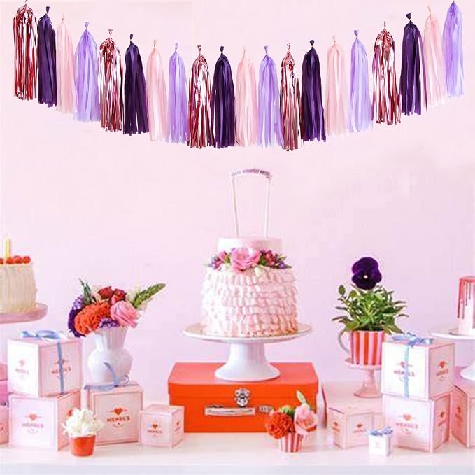 Pink-Purple Rose-Gold Party-Decorations Tassel Garland - Image 6