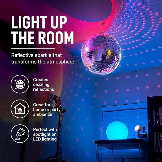 Youdepot 16-Inch Large Disco Ball Hanging Mirror Ball Decor | - Image 4