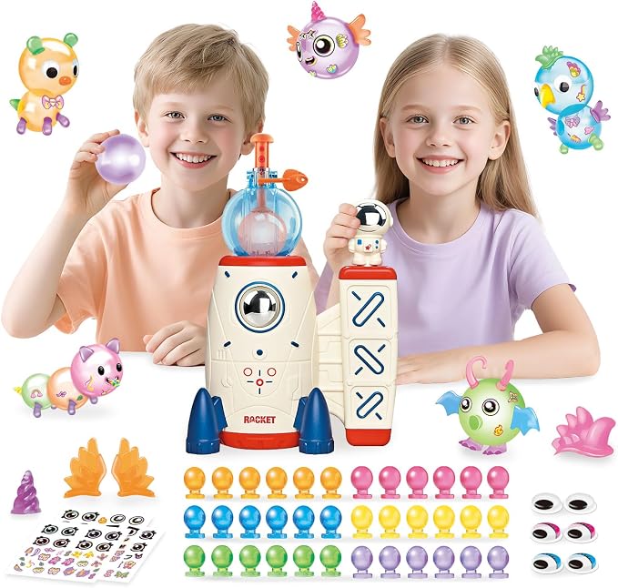 Space Rocket DIY Balloons with Pump, Stickers & Eyes | Sticky Balloon without by Unknown