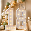 4FT Light Up Marquee Number 18 Warm White Light | Decorations by Letsmakeitimpressive