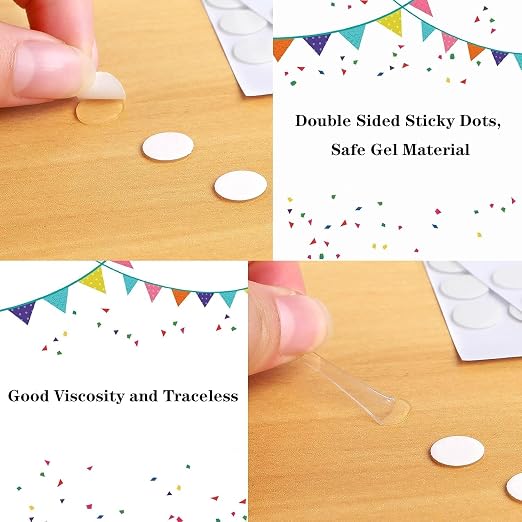 JANYUN 140 Pcs Sticky Dots, 10 mm Round Putty Clear Tape - Image 3