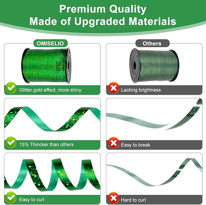 500 Yards Green Curling Ribbon， Metallic Shiny Curling Ribbon use - Image 3