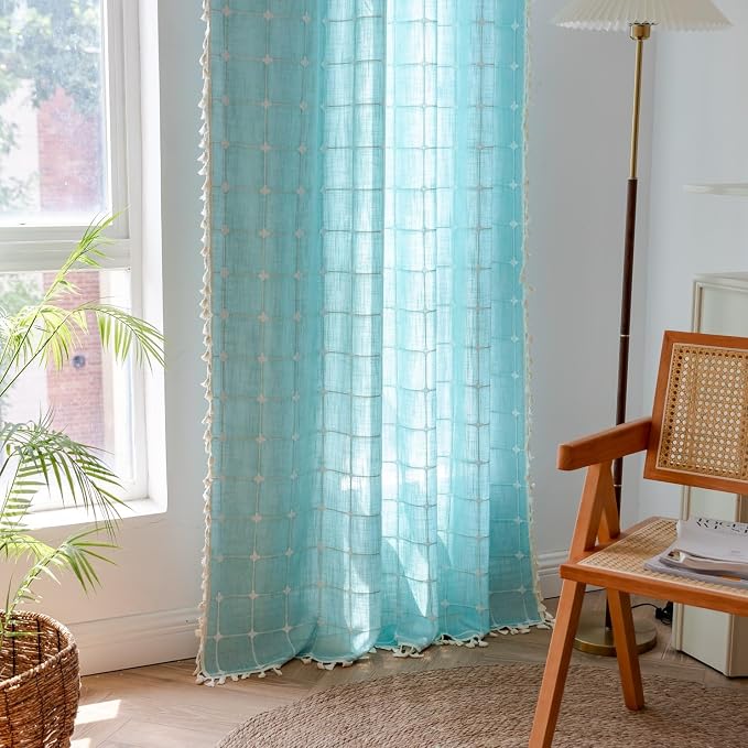 Sutuo Home Boho Curtains for Kitchen Nursery Kid's Room, Bohemian Semi Blackout - Image 6