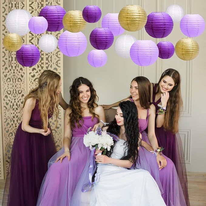 Paper Lanterns Party Decorations, Hanging Round Chinese Lanterns - Image 5