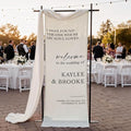 Personalized Fabric Wedding Welcome Sign, Cotton Linen Banner by Unknown