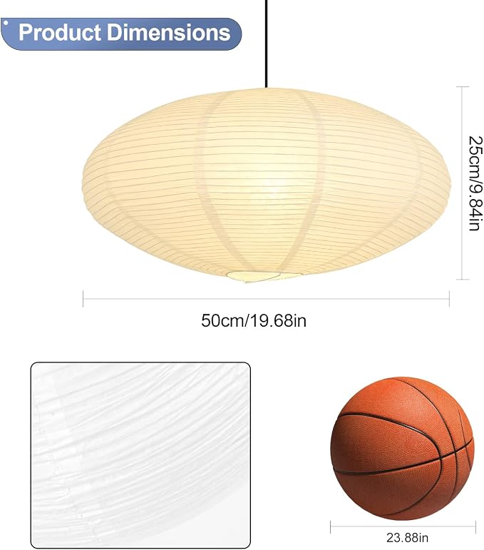 2 Pack White Oval Paper Lantern Lampshades, 20 x 10 Inch Hanging Paper Lanterns - Image 3