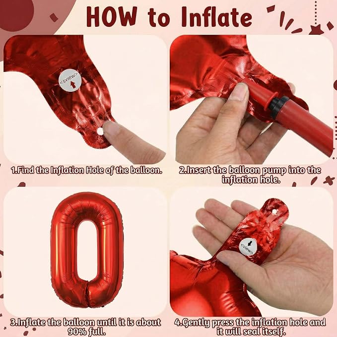 Red Number 20 Balloon 40 Inch, Foil Numeral - Image 5