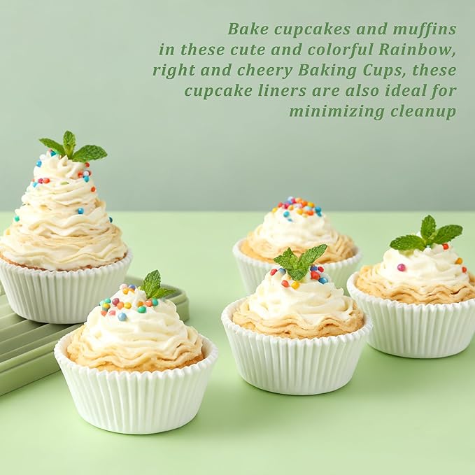 1.4 inch 1000-Count Mini Cupcake Liners Bright Colorful Muffin Baking Cups, Odorless,Baking Paper Cups for Baking Candy Cooking，Upgraded & Food Grade Grease-Proof Paper (White, 1.4 Inch)