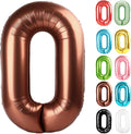 Coffee Brown Number 0 Balloon 40 Inch by IWERP