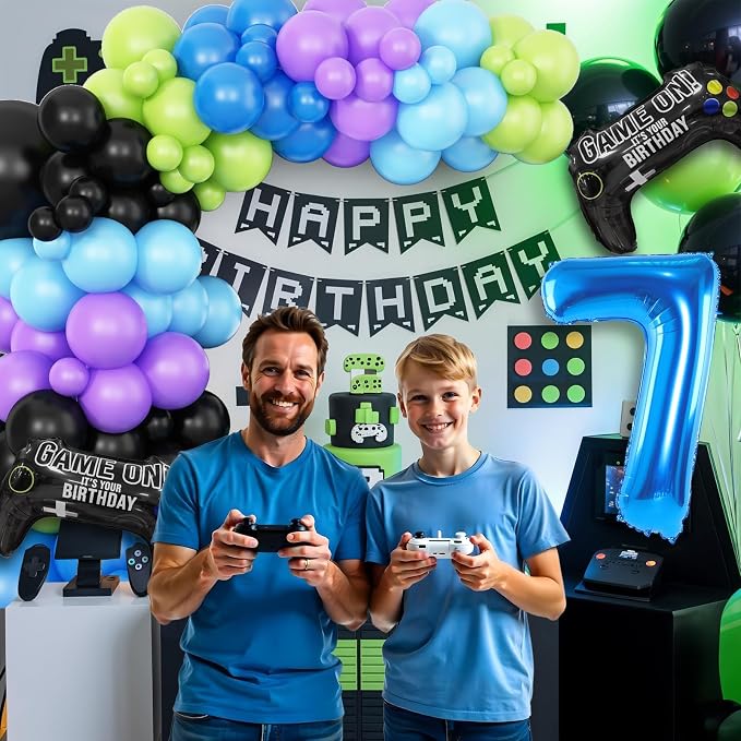 7th Birthday Video Game Balloons Arch, 7th Party Balloons Garland Kit 7th - Image 6