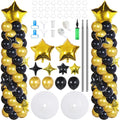 Gejoy 110 Pcs Black Gold Balloons Column Stand Kit Adjustable Tower Stand from by Gejoy