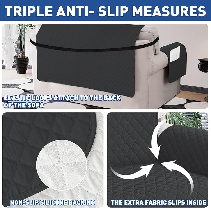 XINEAGE Quilted Chair Sofa Cover Waterproof Chair Covers - Image 4
