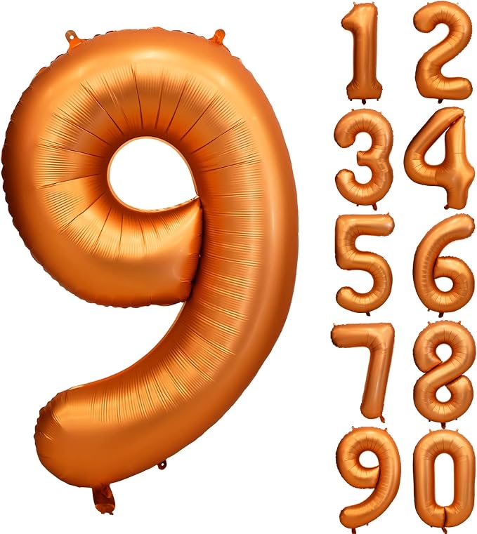 40 inch Orange Number Balloon Giant Foil Helium Balloons by Yeodong
