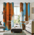Asuexpect Rust Curtains 2 Panels Abstract Curtain Room Darkening Grommet Window by Asuexpect